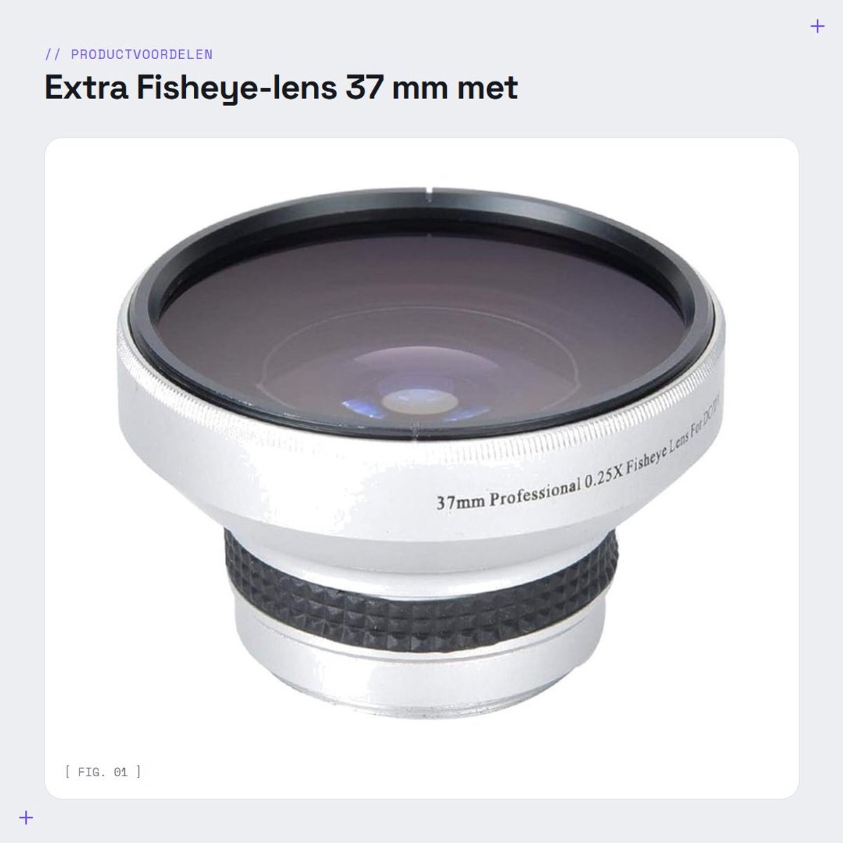 Dailygoods- Fisheye-lens Lichtgewicht 37 mm 0,25x - Aluminiumlegering - Robuust - Super Fisheye Effect - Geschikt voor 37 mm Cameralenzen - Handig in gebruik - Camera Lens