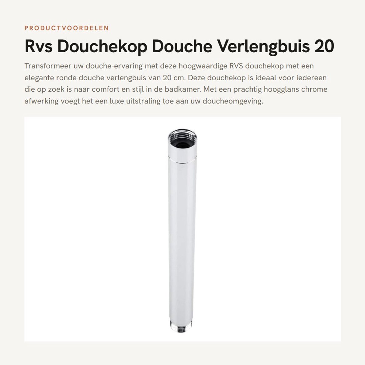 Dailygoods- Douchekop Hoogglans - Douchekop Met Verlengbuis - Douchekop Hoge Druk - Douchekop Met Slang - Douchekop Met Filter - Duurzaam Roestvrij Staal - Douchearm