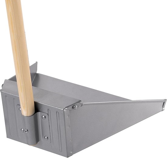 Veegschep lange steel - Metalen vuilnisbak - Grote oppervlakken vegen - Roestbestendig verzinkt staal - 34 x 86 cm - Zilver — afbeelding 2