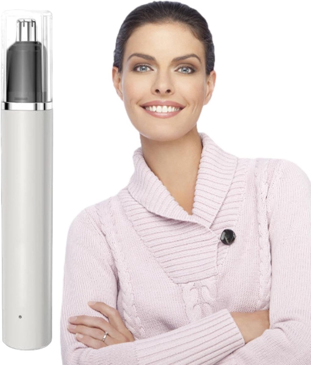 Neus en Oor trimmer - Gezichtsverzorging - Persoonlijke verzorging - Lange batterijduur - 13.9 x 3.3 cm - Wit