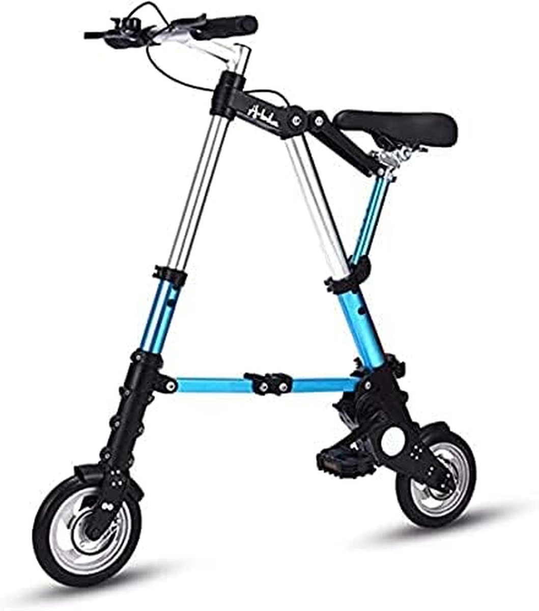 Mini Vouwfiets - Compacte Stadsfiets - Stedelijk Vervoer - Lichtgewicht Aluminium - 8 Inch Wielen - Rood Blauw Wit