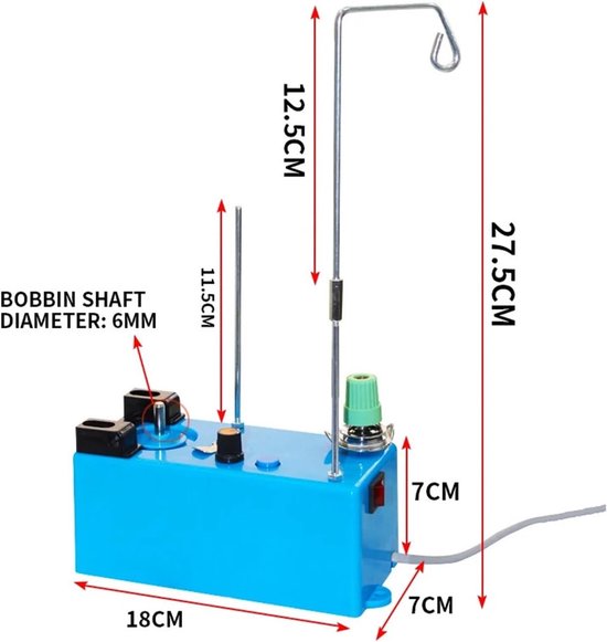 Automatische Wikkelmachine - Spoelopwinder Elektronica - Motoren Spoelen - Verstelbare Snelheid - 18x7x7cm - Universeel — afbeelding 3