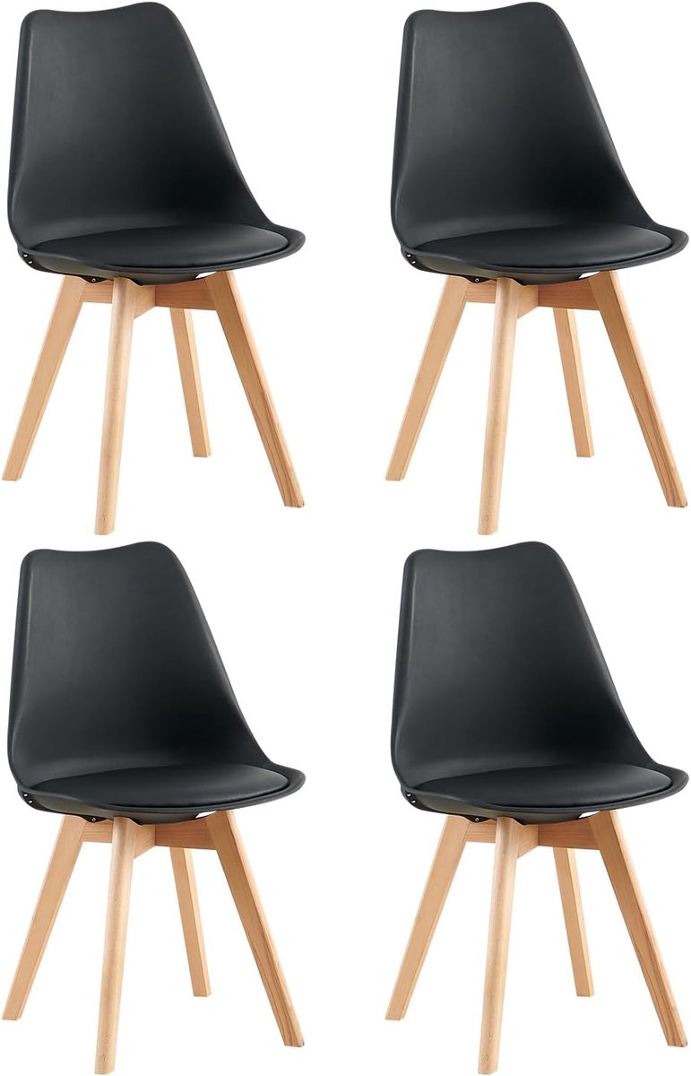 Eetkamerstoelen Set - Scandinavisch Design - Comfortabel Zitten - Milieuvriendelijk Plasti