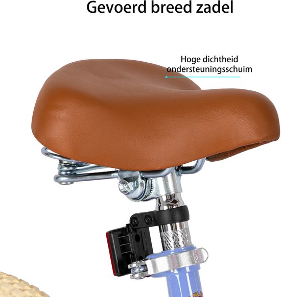 Joystar Fantasy Kinderfiets voor Meisjes - 16 Inch - Mand - Zijwieltjes - Bel - Handrem - Paars van JOYSTAR — afbeelding 4