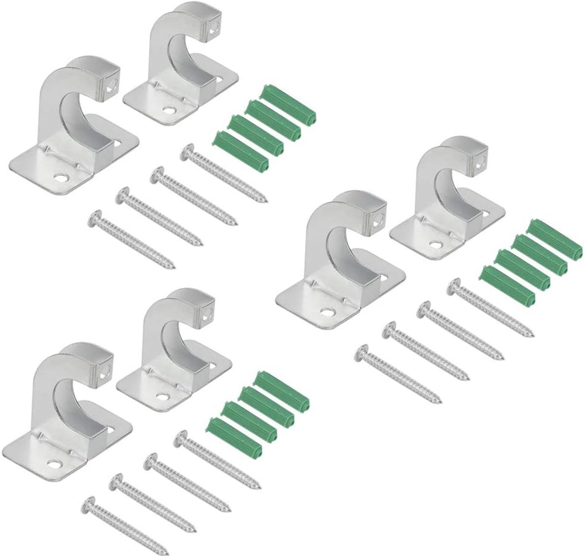 Tuinslang Houder - Slang Opberger - Slangen Opbergen - Verstevigd Metalen Frame - 6 Stuks - Zwart