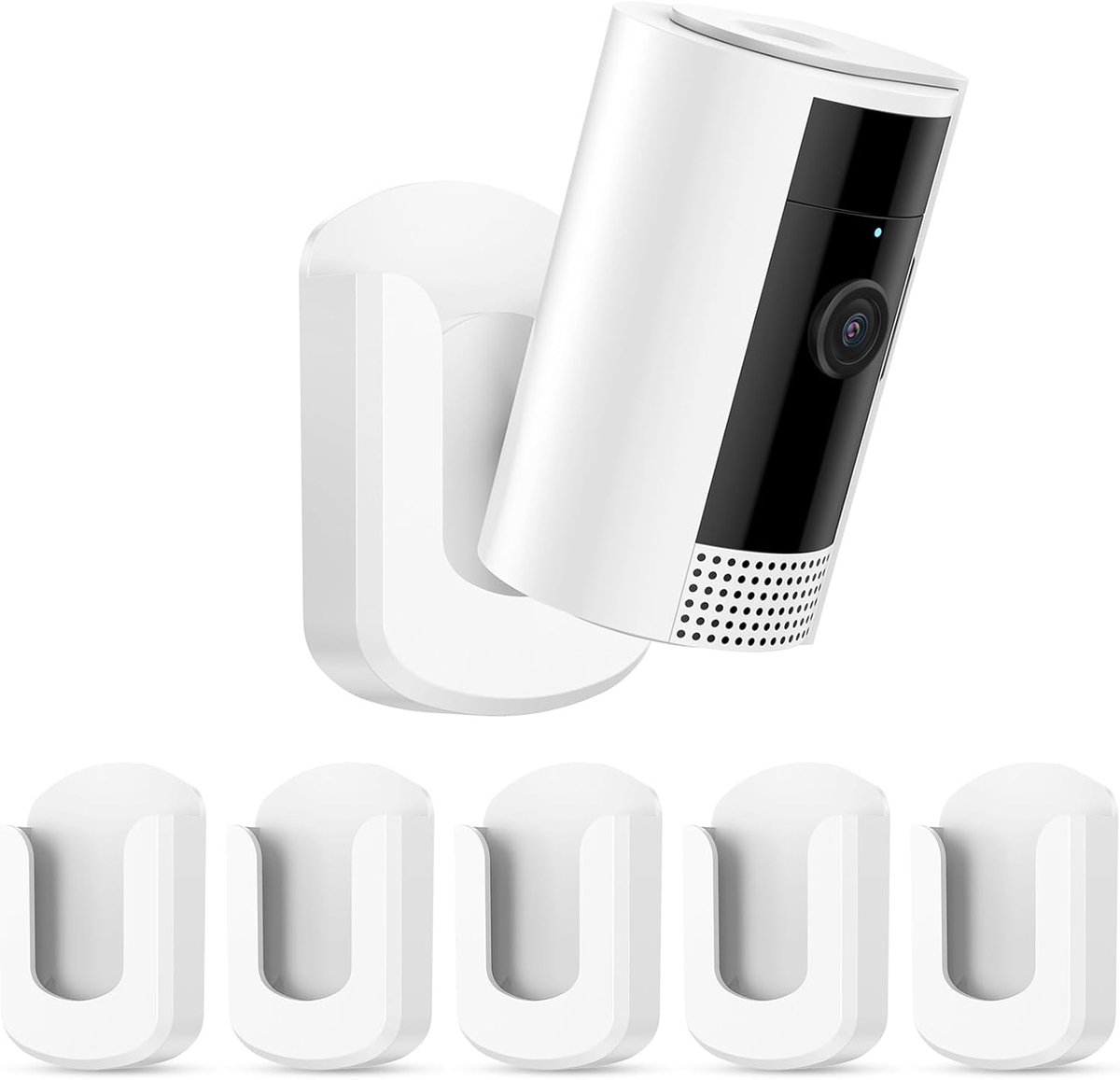 Muurbevestiging Cam - Camera houder - Thuis surveilleren - Montage zonder boren - 5 stuks - Wit