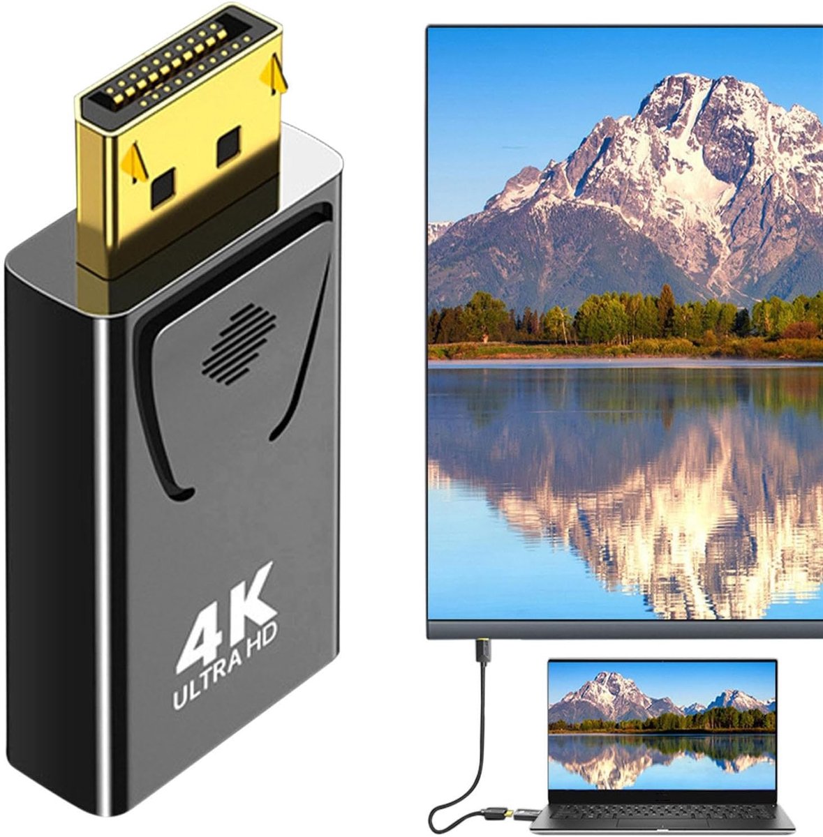 HD Adapter - Video Converter - Beeld Kwaliteit - Plug and Play - 4K60Hz - Zwart