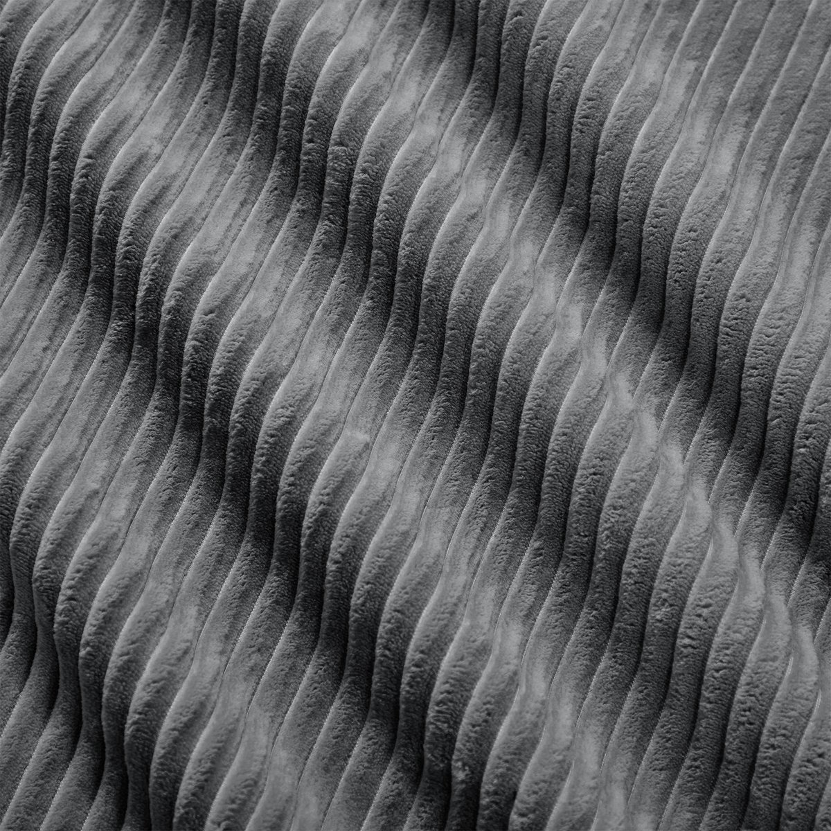 DESMIU Hoekbank 204 x 177 cm - Modulair L-Vormig Met Diepe Zit En Voetenbank - Voor Woonkamer En Ontspanning - Corduroy Zwart