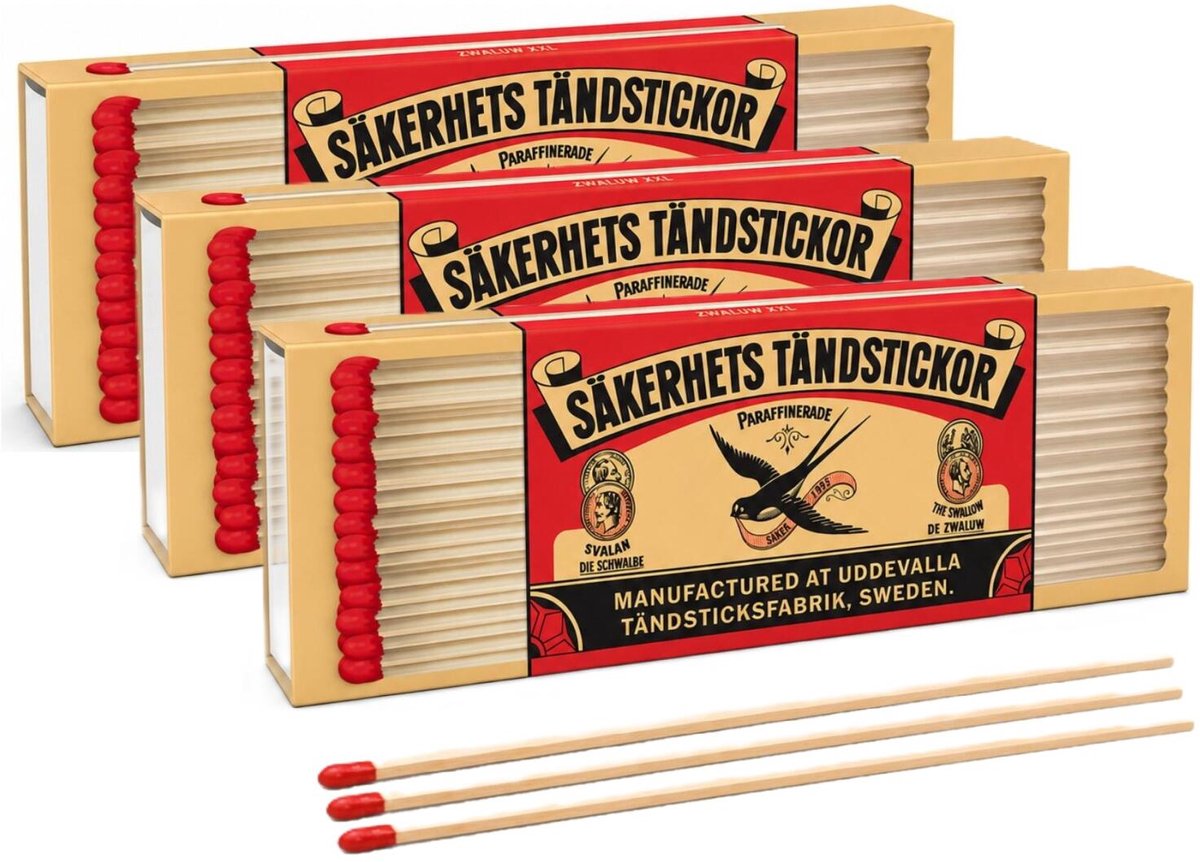 Zwaluw XXL lucifers - 120x stuks - 20 cm - aanmaaklucifers - bbq - bbq - kachel - open haard aansteken