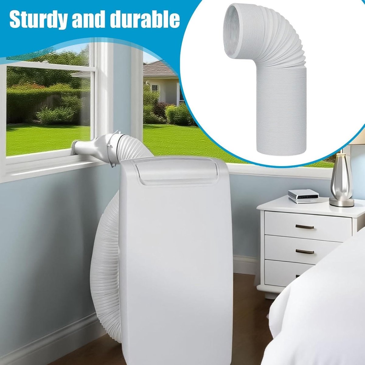 Afvoerslang en aansluitset - Koppelstuk Mobiele Airco Afvoerslang - Ø13-15cm Afvoerslang airco slang - 150 cm - Conditioner Uitlaatslang Connector - Voor ramen, airconditioning, uitlaatslangkoppeling voor afvoerbuis, pvc-airconditioning – foto 3