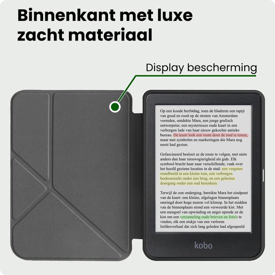 Hoes Geschikt voor Kobo Clara BW Hoesje Bookcase Cover Hoes Trifold Met Screenprotector - Hoesje Geschikt voor Kobo Clara BW Hoes Cover Case - Don't Touch Me — afbeelding 5