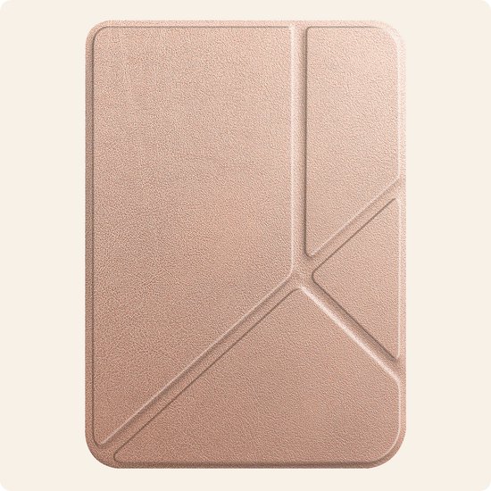 Hoesje Geschikt voor Kobo Clara 2E Hoes Book Case Trifold - Hoes Geschikt voor Kobo Clara 2E Hoesje Book Cover - Rosé Goud van Hoesje  — afbeelding 4