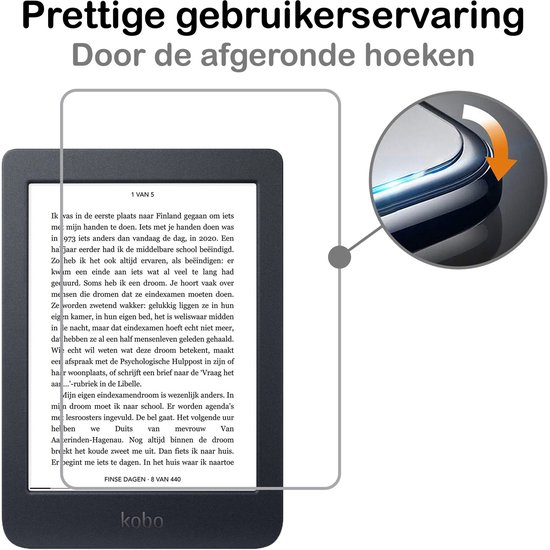 Hoes Geschikt voor Kobo Nia - Met Screenprotector - Luxe E-reader Trifold Case - Bescherm Hoesje Book Cover - Rood — afbeelding 4