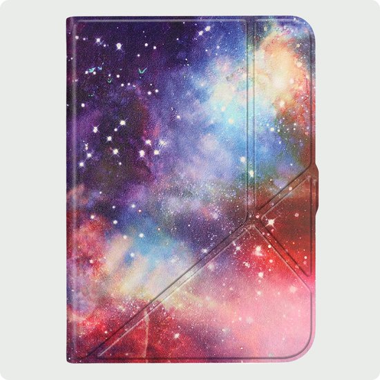 Hoes Geschikt voor Kobo Clara HD Hoesje Bookcase Cover Hoes Trifold - Hoesje Geschikt voor Kobo Clara HD Hoes Cover Case - Galaxy — afbeelding 5