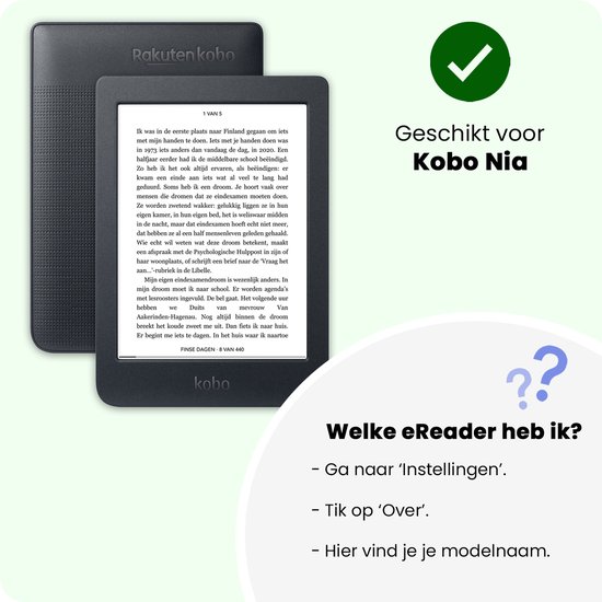 Hoes Geschikt voor Kobo Nia Hoesje Bookcase Cover Book Case Hoes Sleepcover Trifold - Grijs — afbeelding 2