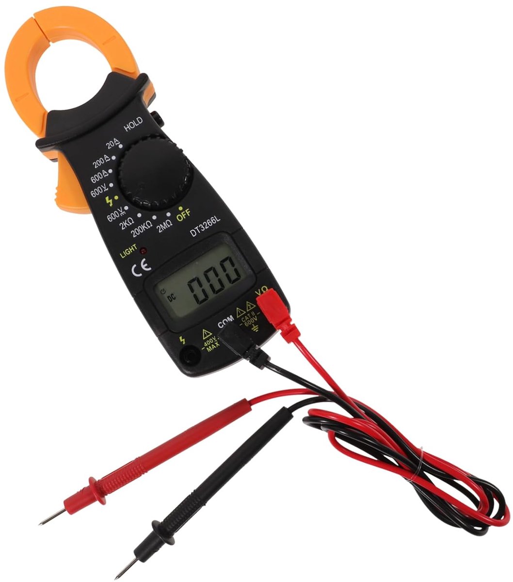 Stroomtang Multimeter - Ampèremeter Tester - Elektrische Metingen - Hoge Precisie Display - 17.5 cm - Multicolor