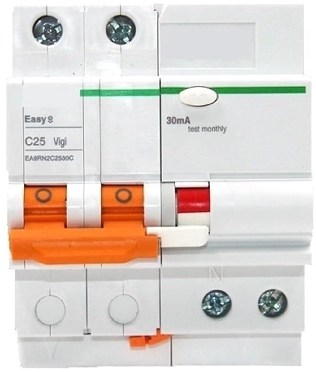 Aardlekschakelaar - Stroomonderbreker - Elektrische beveiliging - Type C - 1P+N 2P - Grijs