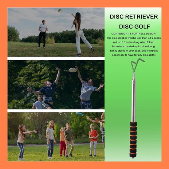 Disc Golf Retriever - Schijven Grijper - Schijven Vissen - Uitschuifbare Stang - 2.5 Meter - Groen — afbeelding 2