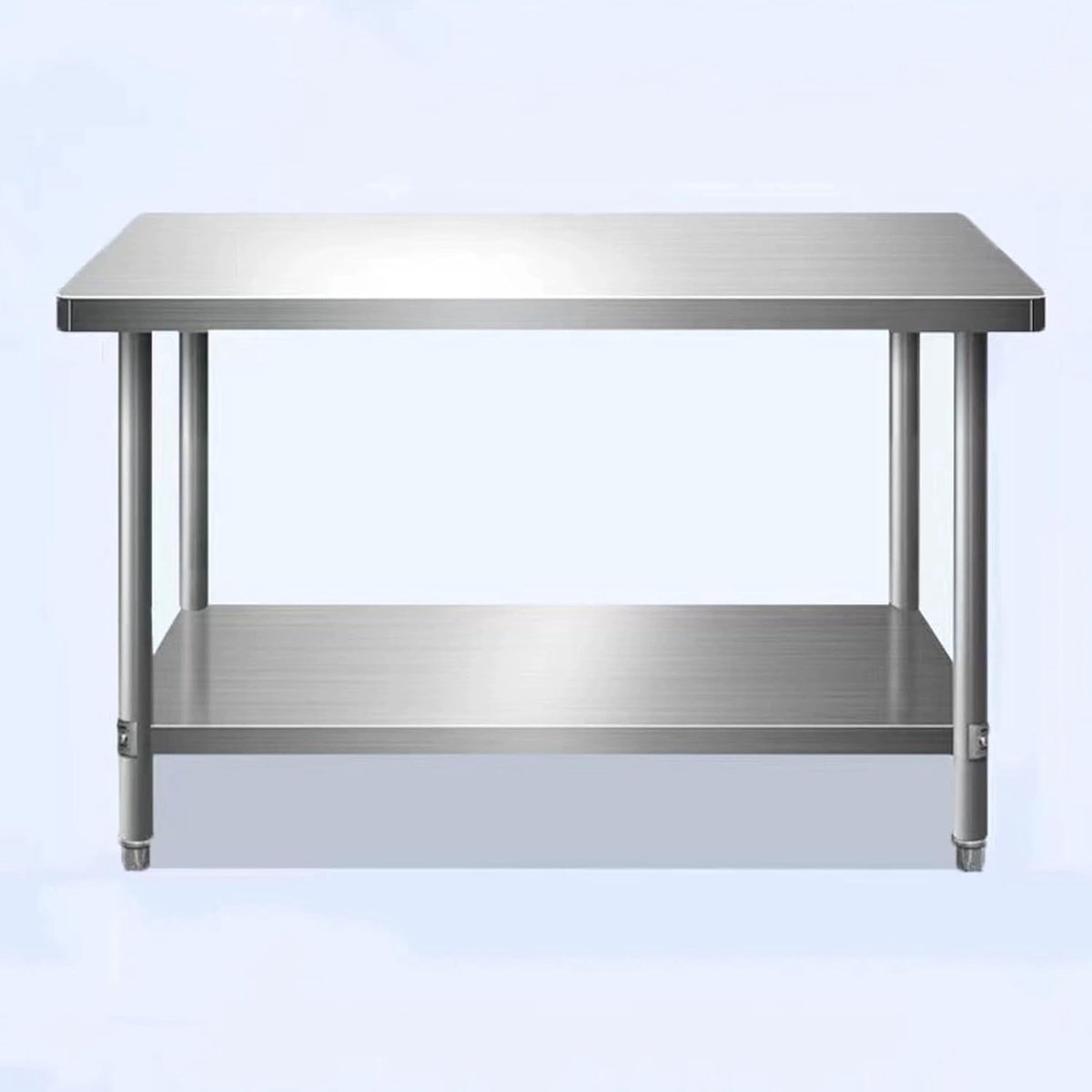 Werktafel RVS - Keuken Tafel - Voedselbereiding - Verstelbare Voetkussens - 60x40x80cm - Zilver