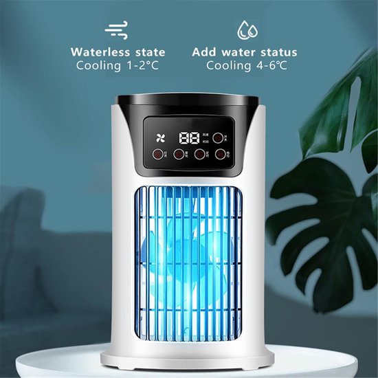 Persoonlijke Koeler - Luchtkoeler Ventilator - Persoonlijke Verkoeling - Stil & Draagbaar - 17.5x19x17.5 cm - Wit — afbeelding 3