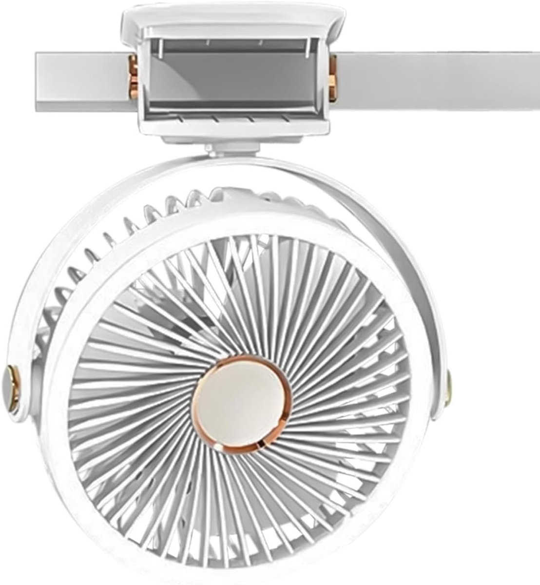 Bureauventilator met clip - Kleine ventilator oplaadbaar - Luchtcirculatie op werkplek - 720 graden draaibaar
