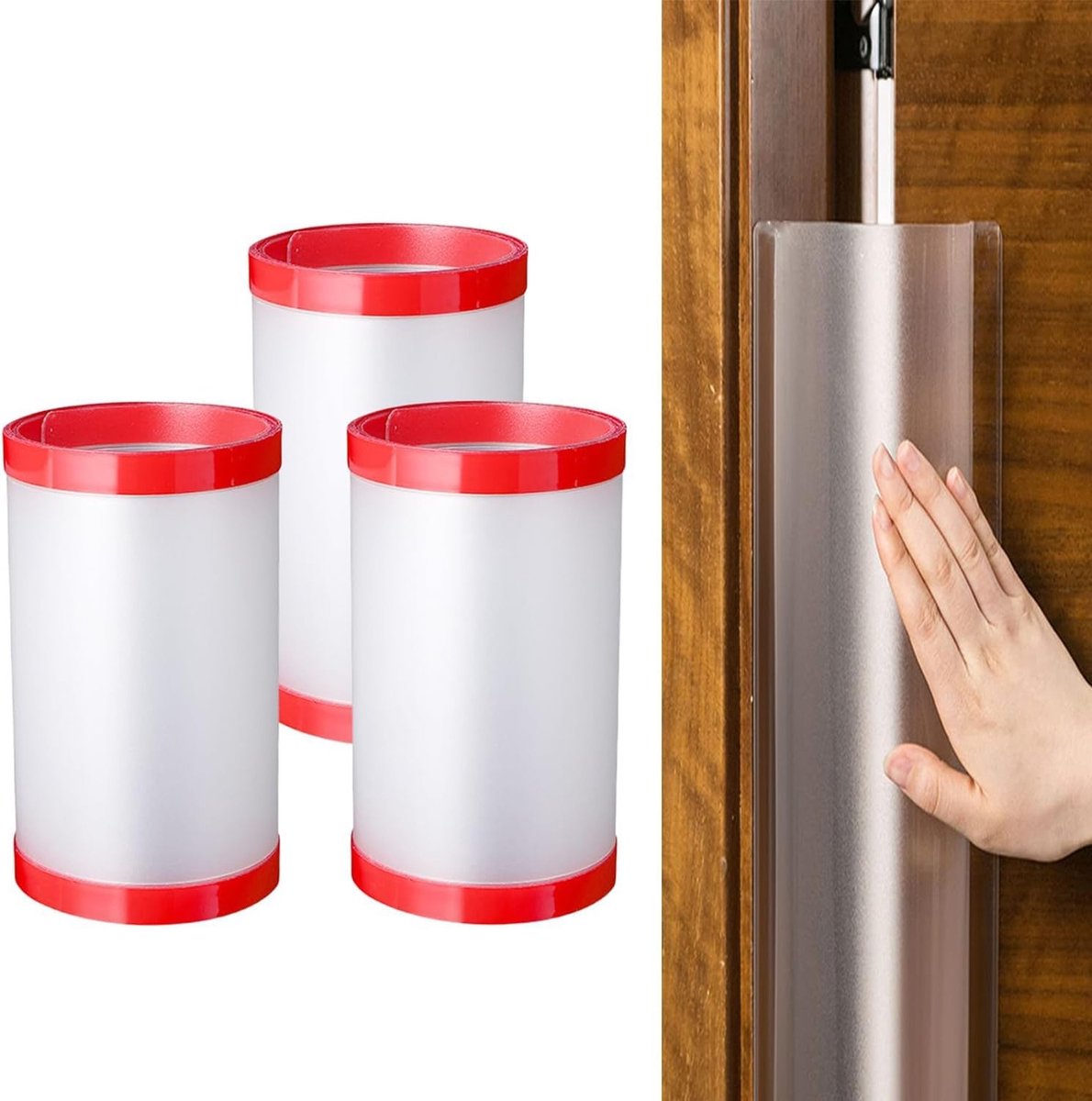 Set van 3 Transparante Deurklem Bescherming, Zelfklevende Deurbescherming voor Kinderdagverblijven, Klaslokalen en Slaapkamers (17 x 120 cm)