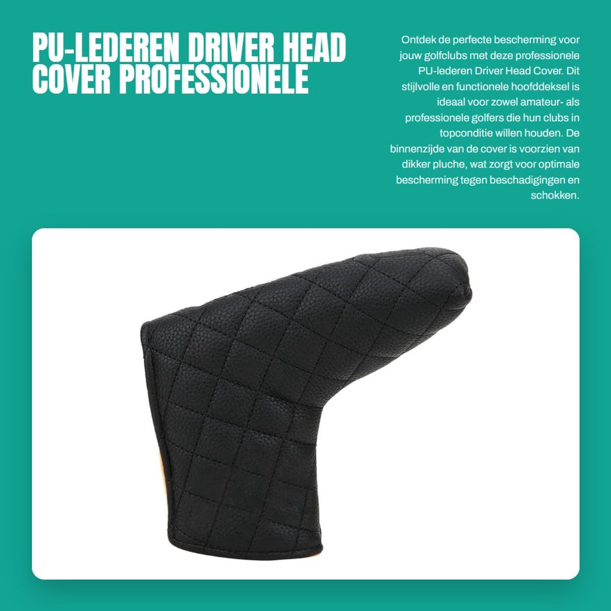 Dailygoods- Headcover Professioneel - PU-lederen Driver Hoes - Dikker Pluche Binnenkant - Magnetische Sluiting - Waterdicht - Duurzaam Vakmanschap - Putterhoes