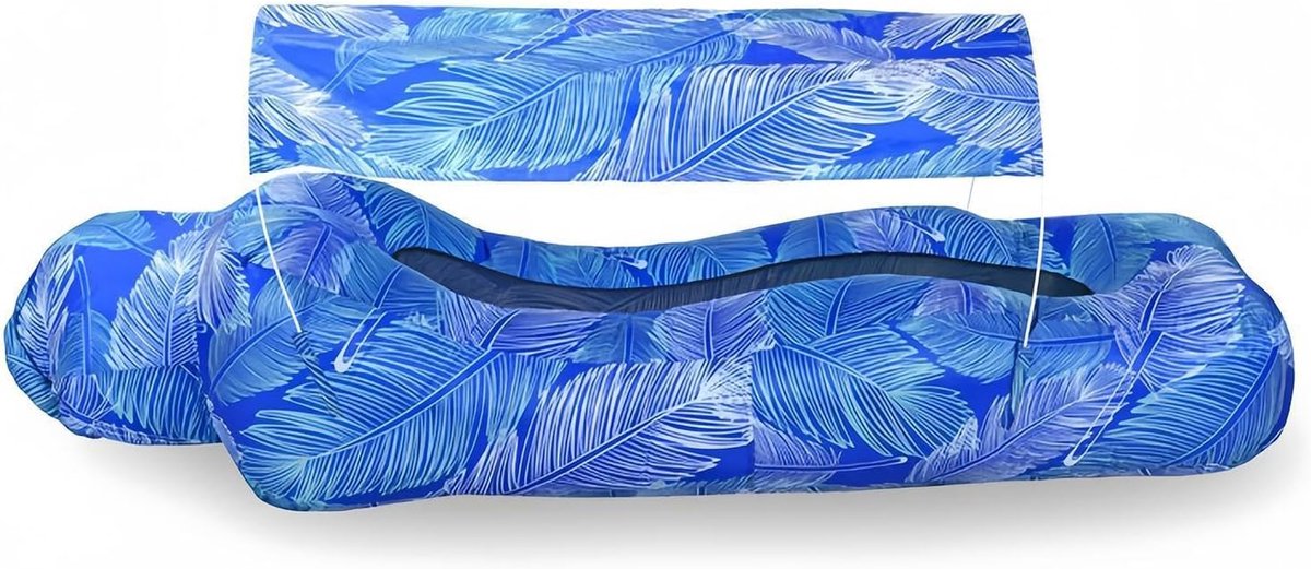 Opblaasbare ligstoel - Campingbank luchtbed - Ontspannen buiten - Zonder pomp - 190x75 cm - Blauw