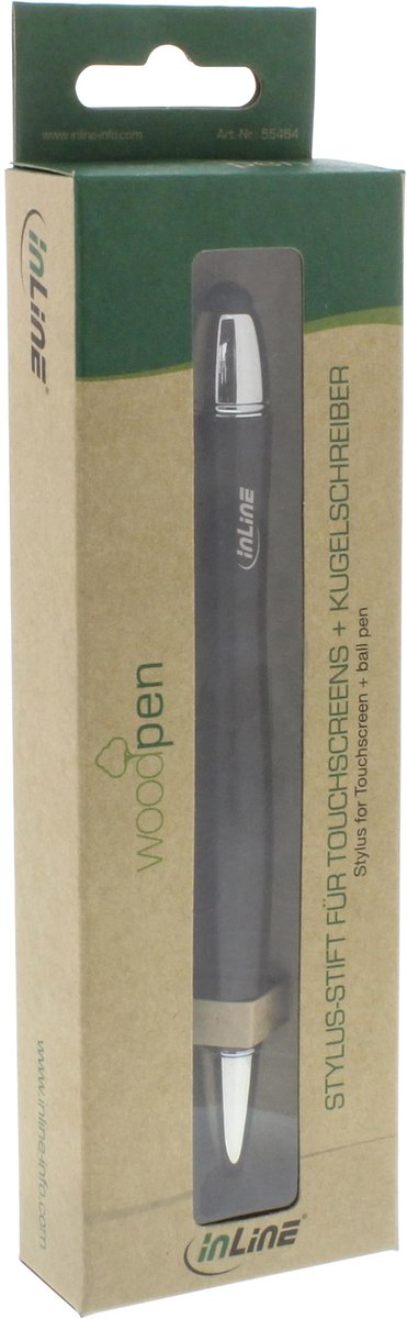 Inline Woodpen stylus + balpen met echt walnotenhout