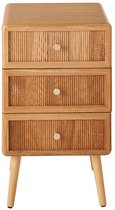 CALICOSY - Nachtkastje met 3 lades en latteneffect front H71 cm - AVA