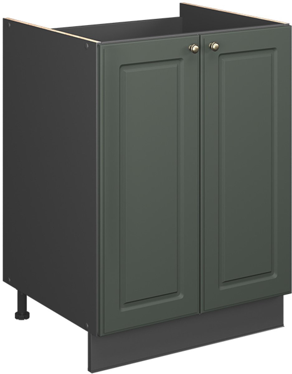 Vicco Wastafelkast Fame-Line, Groen-Goud Landhuis/Antraciet, 60 cm