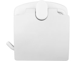 Toiletpapierhouder met klep/afdekplaat, wit, ABJ