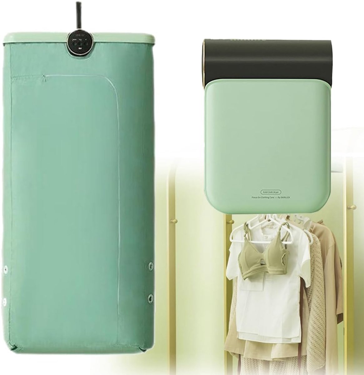 Draagbare Wasdroger Opvouwbare Droger Kleding Drogen Twee Droogmodi Compact Opvouwbaar Wit
