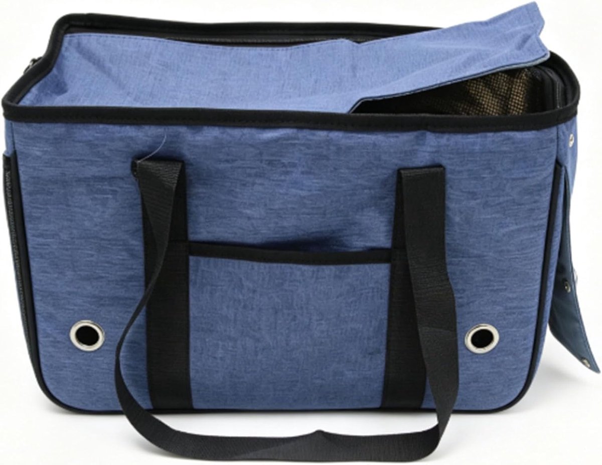 Dieren Draagtas - Reistas Hond Kat - Veilig Vervoeren - Verstelbare Privacyhoes - Binnen 5 kg - Blauw