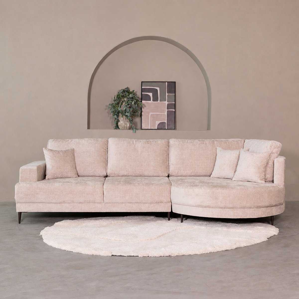 LABEL51 Stella Hoekbank - Naturel - Nano - Loungebank Rechts - -