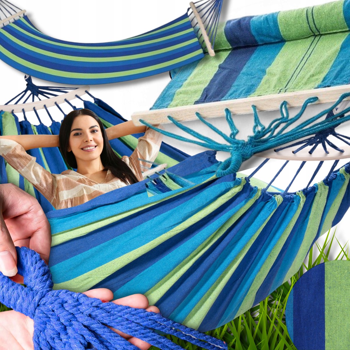 Comfortabele Tuinhangmat 200x80cm - Tot 150kg - Inclusief Draagtas