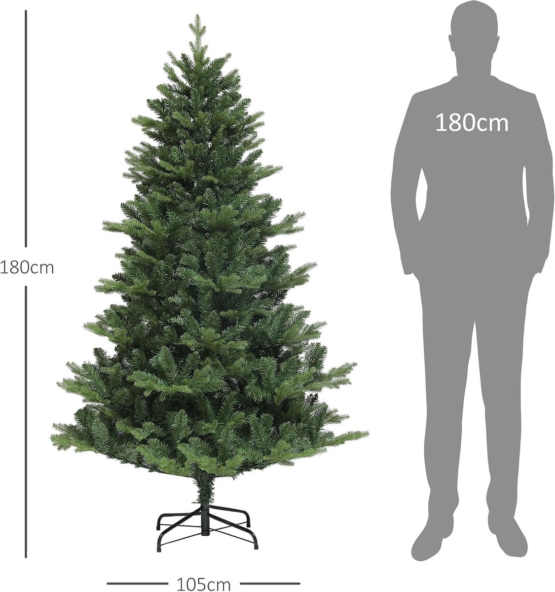 Kunstkerstboom - Decoratie boom - Kerstmis versieren - Snel op te bouwen - 180 cm - Groen – foto 7