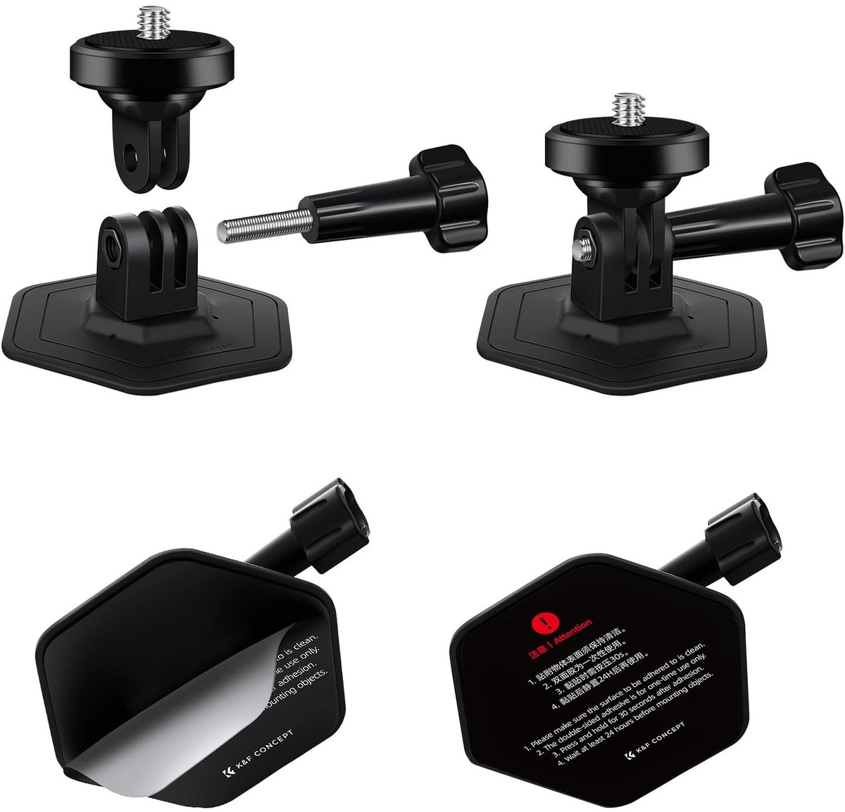 SolidKeus - 2-Pack Flexibele Lijm Helm Bevestiging voor Actiecamera's