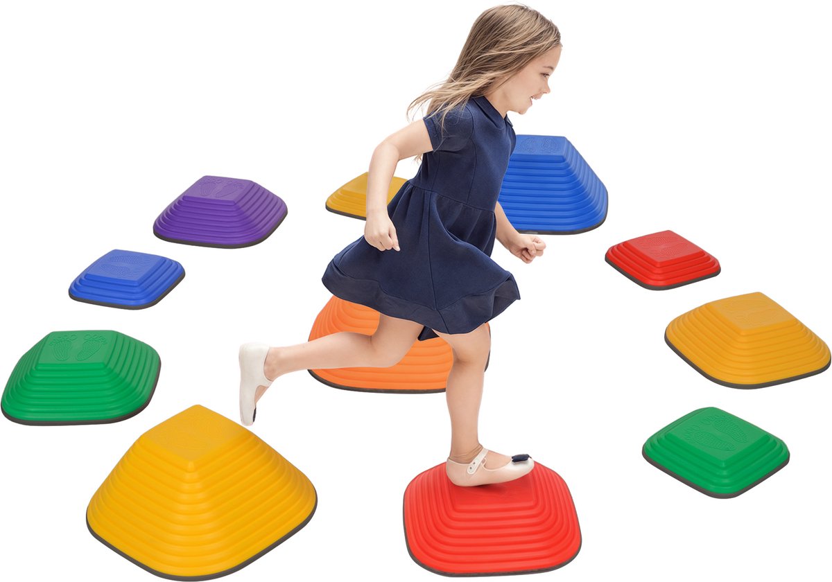 AIYAPLAY-Balance Stepping Stones-PP, TPR-37x37x19cm-multicolor