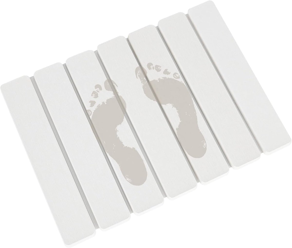 Badmat - steen - 40 x 30 cm - opvouwbaar - diatomeënaarde - badmat - super absorberende badkamermat - douche - vloermat - sneldrogend - voor badkamer - huis en keuken (wit)