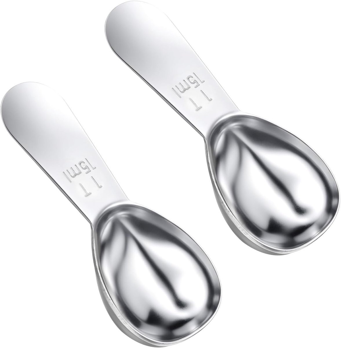 Set van 2 RVS Dosering Lepels 15ml, Ideaal voor Koffie, Thee en Keuken Gebruik, Duurzaam en Handig voor Nauwkeurige Porties