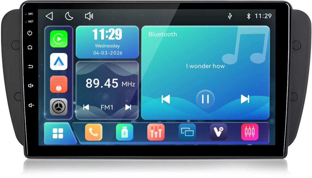 Cestovet Autoradio - Geschikt Voor Seat Ibiza IV 6J 2009 t/m 2013 - Draadloos Apple Carplay & Android Auto - LINUX SYSTEM - 9 inch HD touchscreen - Radio Scherm