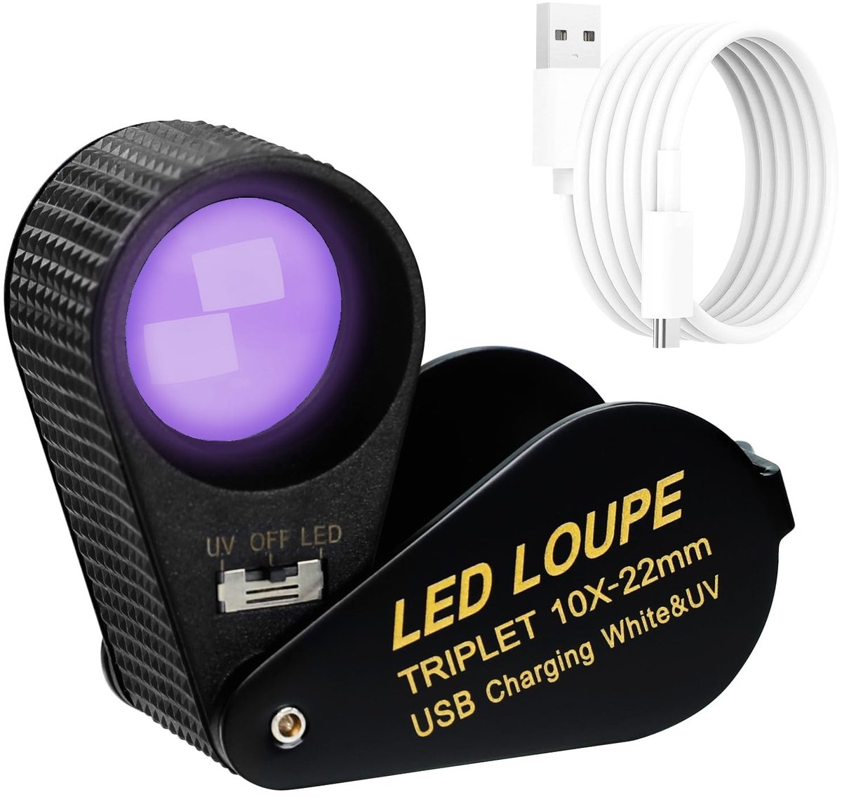 SolidKeus - Verlichte Juweliers Loep met 10x Vergroting en Dubbele Verlichting