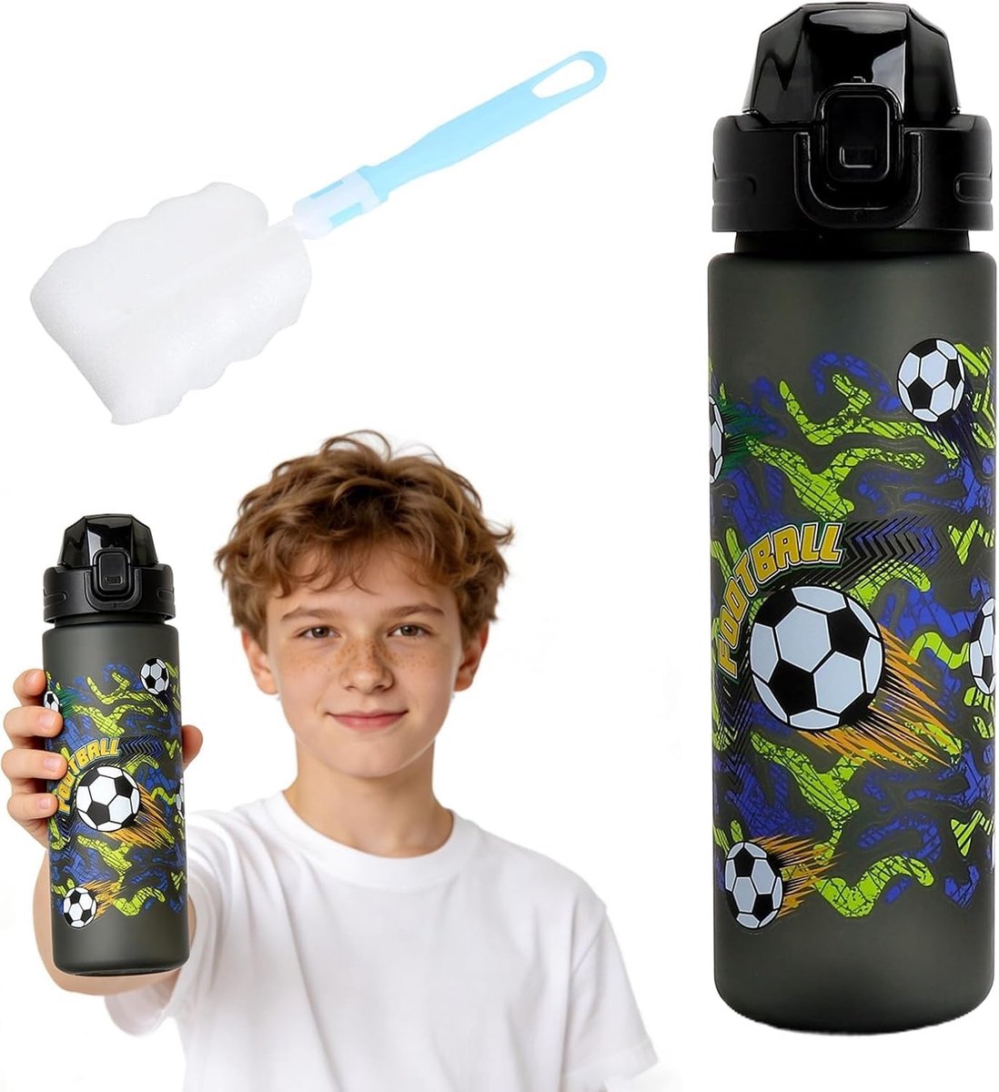 SolidKeus - Drinkfles 700 ml met Voetbalmotief voor Kinderen