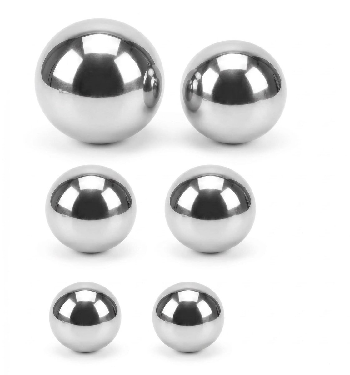 SolidKeus - Set van 6 RVS Tuinballen met Spiegelglans voor Decoratie