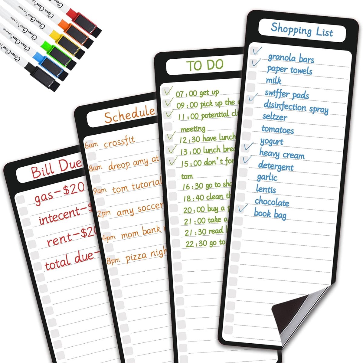 4x Magnetisch Whiteboard voor Koelkast - Brute Strength