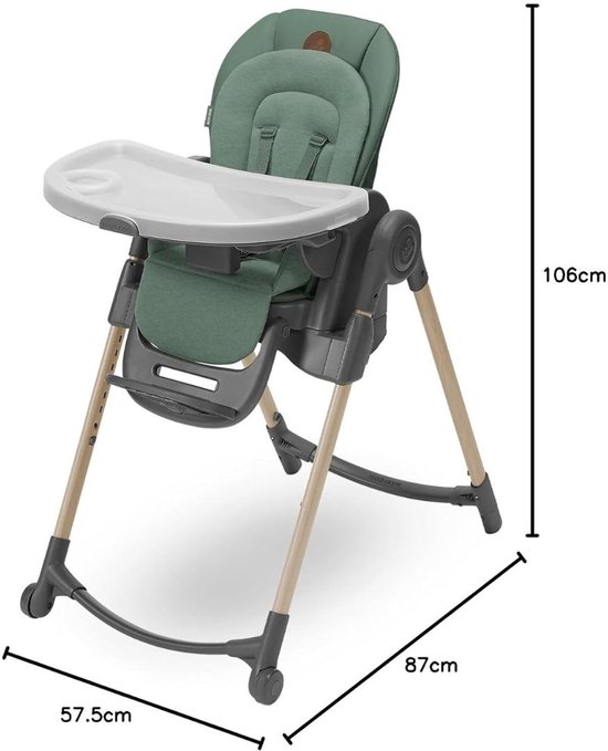 SP® Kinderstoel - Kinderstoeltje voor Peuter - Kinderstoel Inklapbaar - Groen - 87cm x 56cm x 106cm van sp — afbeelding 2
