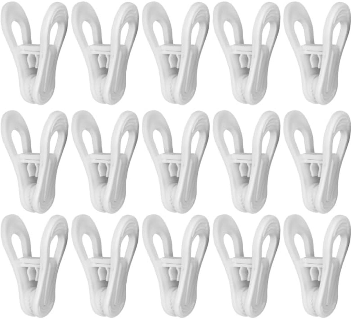 25 stuks- wasknijpers-wasknijpers kunststof -wasknijpers groot-wasknijpers plastic -Droogrek Knijpers -Knijpers-Binnen en Buiten-Strandlaken Knijpers - Badlaken Clips -Voor Handdoeken, Hoed, Jurken,Badhanddoek-Winddicht-Anti Slip-Wit-7cm