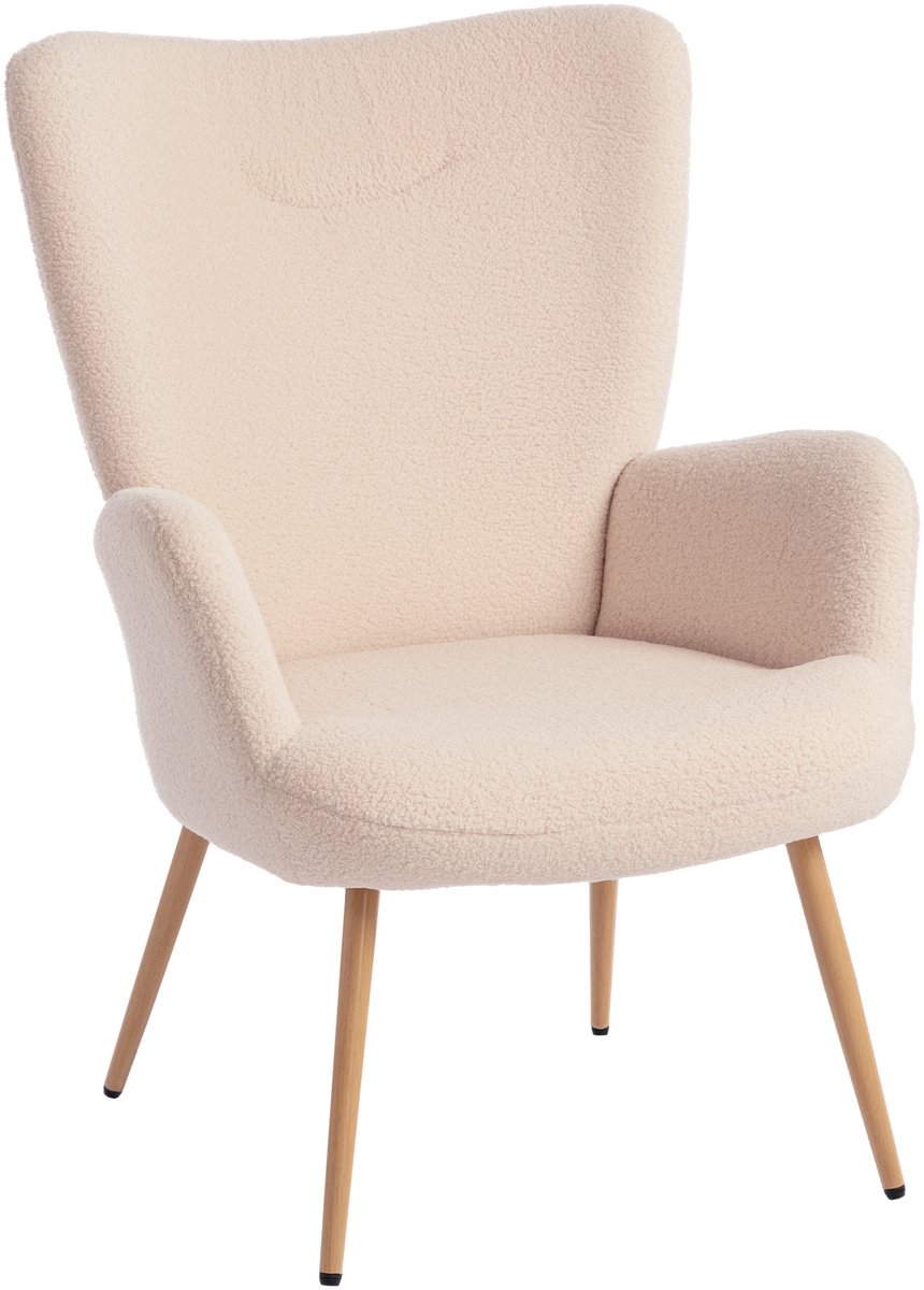 Fauteuil , televisiestoel armleuningstoel gestoffeerde stoel relaxstoel cocktailstoel teddy pluche stijlvol design ,Woonkamerstoel van badstof
