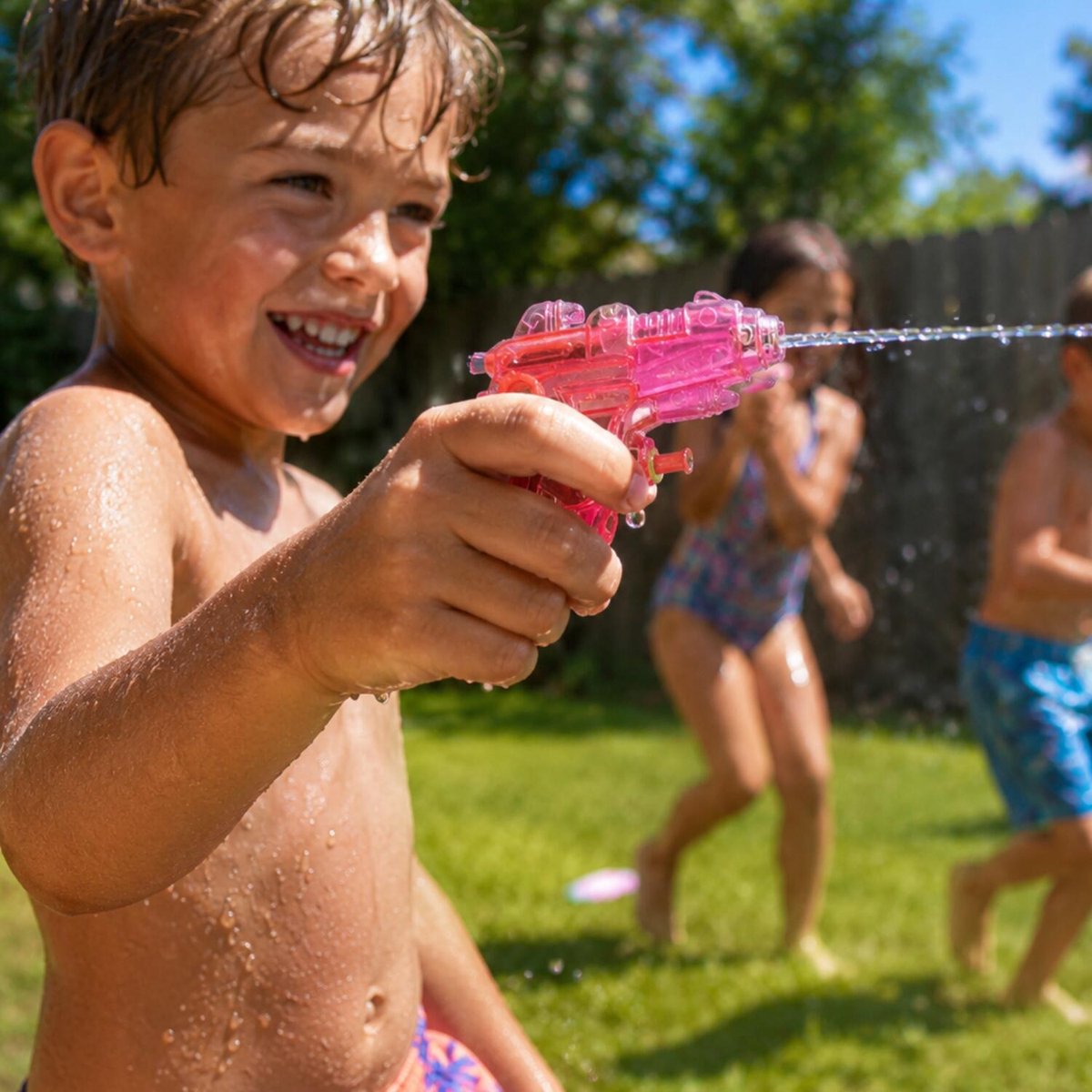Krüger Mini waterpistool - 9x - roze - kunststof - 8 centimeter - zomer speelgoed